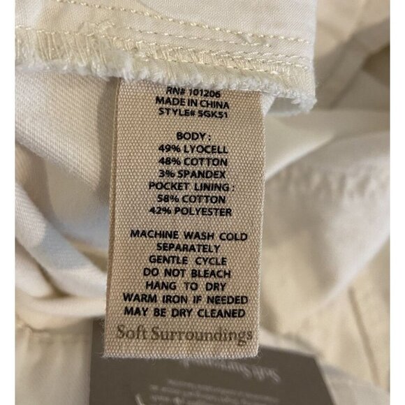 NWT Soft Surroundings Arcadia Wide Leg Split Hem Pants Ivory Pearl 2X New - Picture 6 of 7